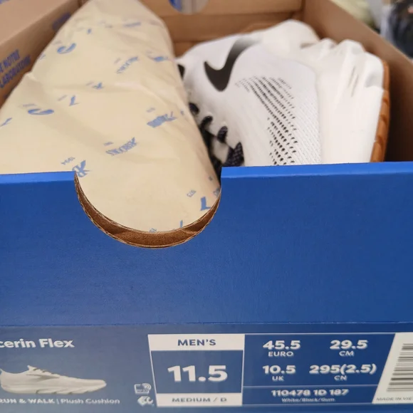 Brooks Men’s Glycerin Flex Neutral Running Brooks White and Black Athletic Shoes - Picture 9 of 9